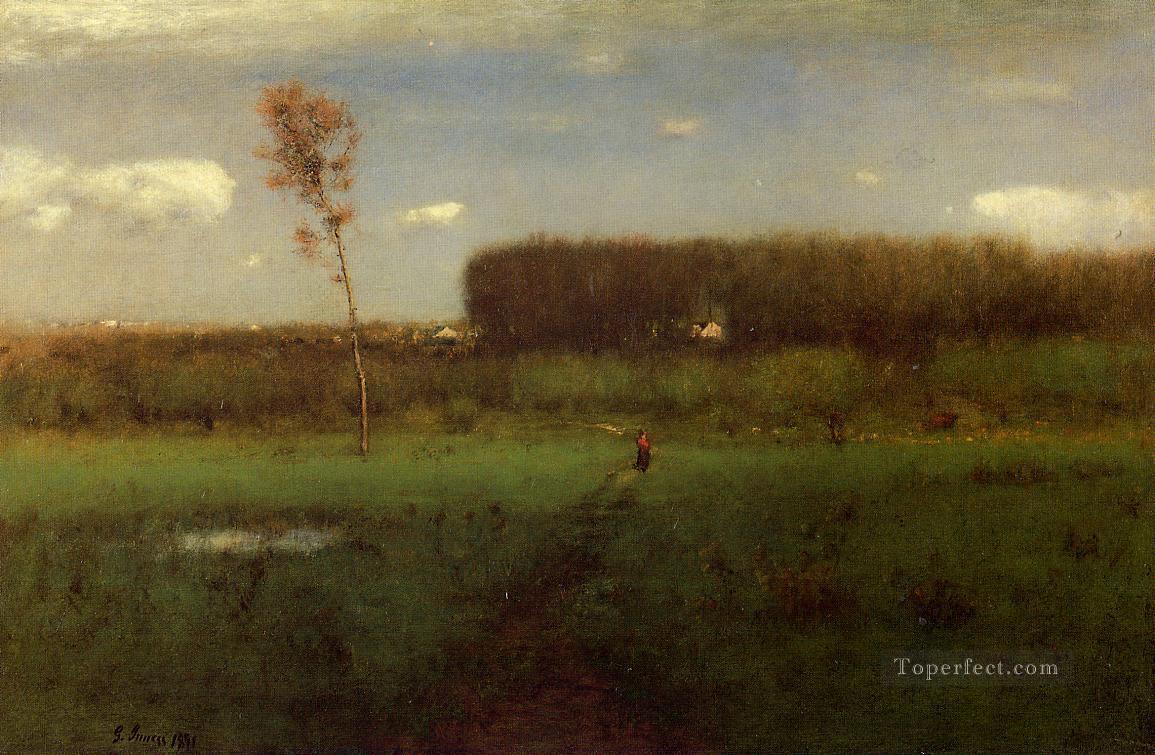October Noon landscape Tonalist George Inness Oil Paintings